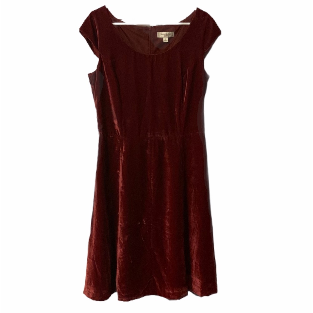 Isaac Mizrahi for Target Holiday Dress 12 burgundy velvet Fit and Flare Party - Picture 1 of 3
